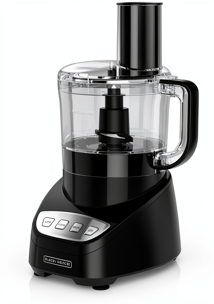Installing Food Processor Black+Decker 8‑Cup Stainless Steel on a kitchen counter