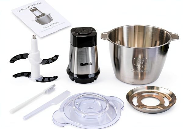 Qinkada Meat Grinder 500W Stainless Steel Manual-6