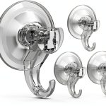 Quntis Suction Cup Hooks 4 Pack, Multi-Purpose Clear Shower Suction Hooks Waterproof Heavy Duty Wreath Hanger for Bathroom, Window, Towel, Shower Wall, Tile, Glass Door, Camper-0