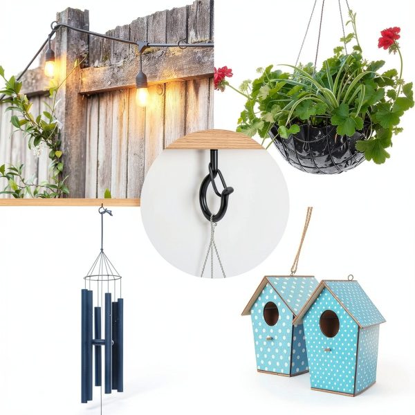 Q Hangers 25 PCS Screw-in Hooks for Outdoor String Lights, Swivel Hanging Basket Patio Light Hooks with Safe Buckle Screw in Planter Eye Hook for Wall Ceiling-3