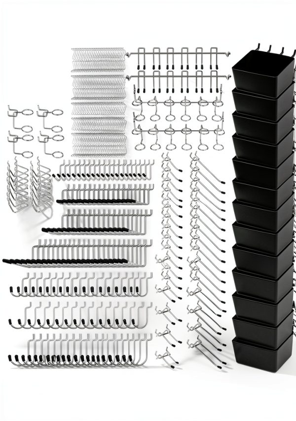 Pegboard Hook Set 300-Piece Black SEDY Durable Metal Organizer-0