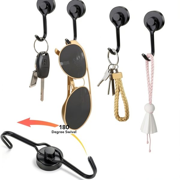 DIYMAG Black Magnetic Hooks 8Pack 120Lbs Metal Hook for Kitchen-4